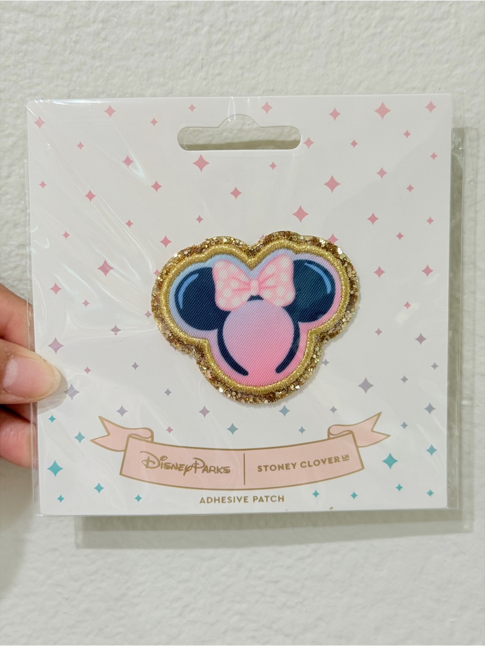 Stoney Clover Lane Pink Minnie Mouse Patch with Gold Trim